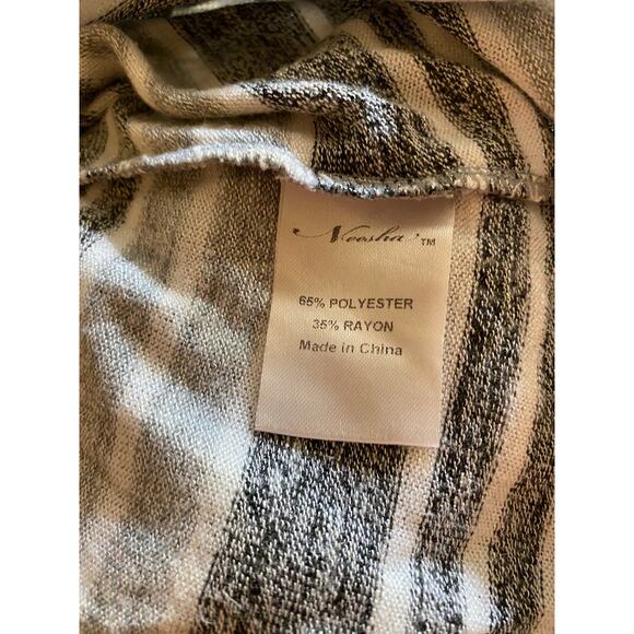 Vanilla Bay Gray Striped Long Sleeve Button Front Knit Dress Size M - Picture 7 of 8